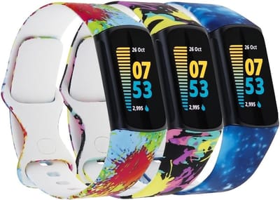 Waterdichte en Ademend Silicone Polsbanden voor Fitbit Charge 5 en Charge 6, Set van 3 in Kleine en Grote Maten