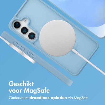 imoshion Hoesje - Geschikt voor Samsung Galaxy S25 - Color Guard Backcover met Magnetische Ring - Lichtblauw