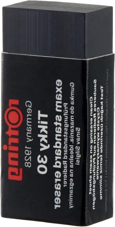 Examen Gum - Gum Medium - Fouten Corrigeren - Kwaliteit Materiaal - 4 x 2 x 1 cm - Zwart
