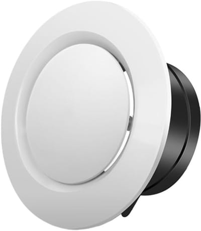 Ventilatie Rooster - Afzuigkap Deksel - Luchtstroom Reguleren - Verstelbare Grill - 125 mm Diameter - Wit