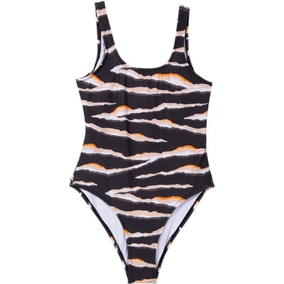 French Connection Zebra Print Classic Swimsuit Misc. Maat: XS | Badpakken Outlet | Dames | Zwart