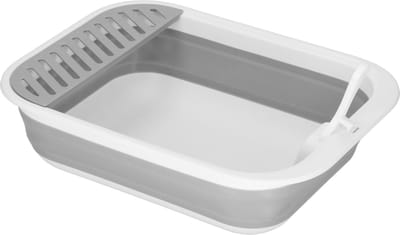 Springos Kattenbak | Spatel | 45 x 34 x 12 cm | Grijs/Wit