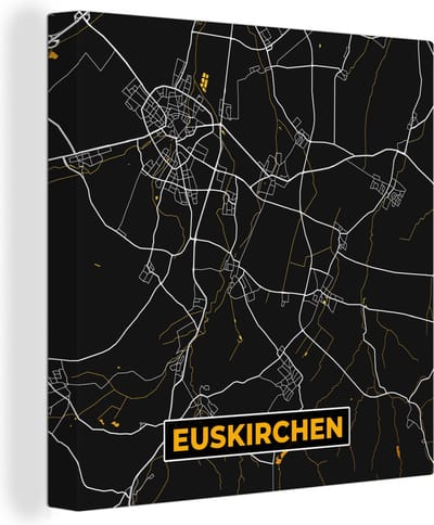 Canvas Schilderij Goud – Duitsland – Plattegrond – Gold – Stadskaart – Kaart – Euskirchen - 20x20 cm - Wanddecoratie