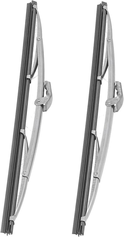 Set van Universele Ruitenwissers van Roestvrij Staal - Gepolijst Zilver voor Auto's 12/30,48 cm, Weerbestendig en Duurzaam