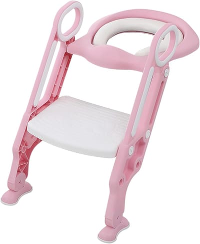 Kinder toiletbril - Zindelijkheidstrainer Potje - Veilig Zindelijk Leren - In Hoogte Verstelbaar - 65x31x41cm - Roze