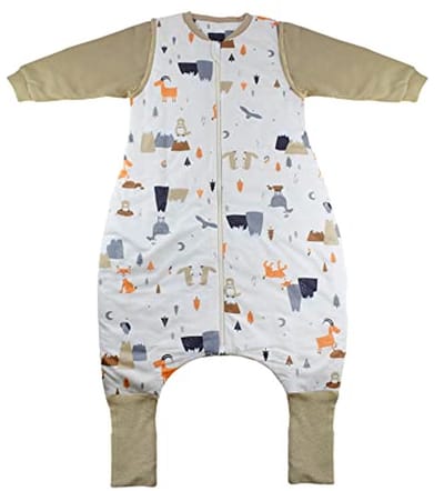 Slaapzak voor baby's, het hele jaar door, afneembaar met mouwen, 2,5 TOG, katoen, Oeko-Tex