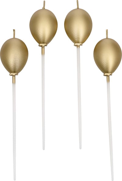 BrandNewCake® Taartkaarsjes Ballonnen Goud - 4 Stuks - Verjaardagskaarsjes