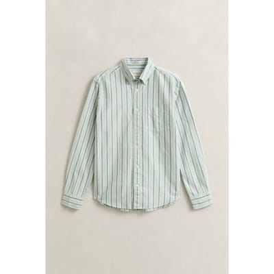 Gant Overhemd Archive Oxford Stripe Organic Cotton Washed Turquoise / male