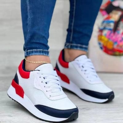 Dames Sneakers Platform Schoenen Leer Patchwork Casual Sportschoenen Dames Outdoor Hardlopen Gevulkaniseerde Schoenen Zapatillas Mujer 40 blue