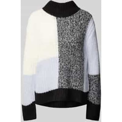 Loose fit gebreide pullover met wol en colour-blocking