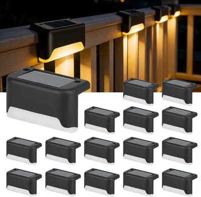 Zonnelampen Buiten - Tuinverlichting LED - Terras Verlichten - Automatische Aan/Uit - 16 Stuks - Zwart