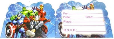 ProductGoods - 10 Stuks Verjaardag Uitnodigingskaartjes Avengers - Marvel - Uitnodigingskaarten Marvel - Verjaardagsfeest - Themafeest - Kinderfeestje - Invulbaar - Avengers - Kinderen