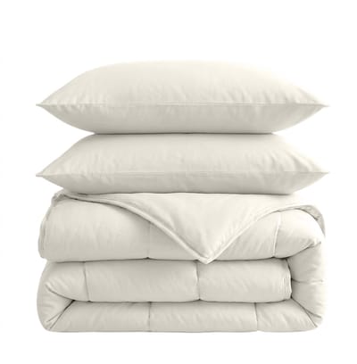 Sleeptime 2 in 1 Dekbed - Dekbed zonder Overtrek Inclusief Kussenslopen - 200x200 - Creme