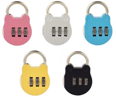 Dailygoods- Hangslot Cijferslot - Mini Lock - 5 Stuks - Waterdicht - Schokbestendig - Zinklegering - Geschikt voor Lockers - Codeslot