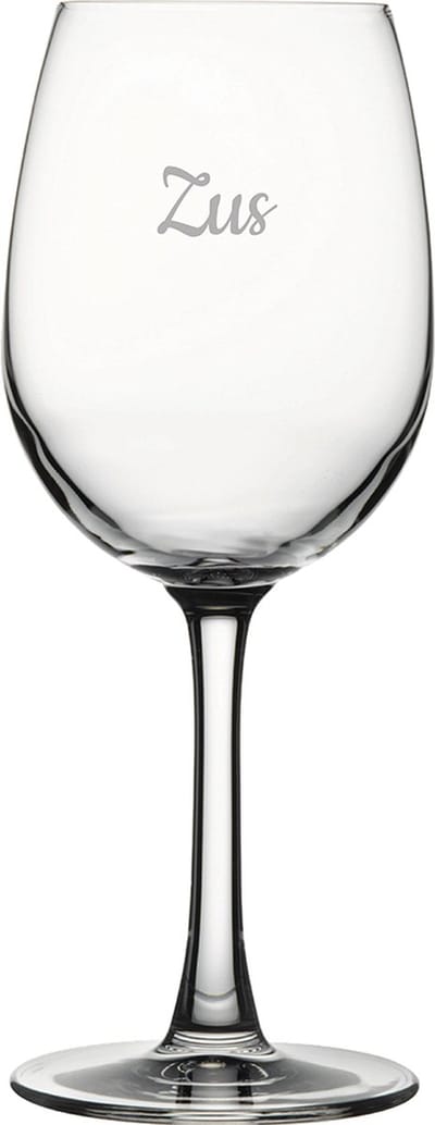 Gegraveerde witte wijnglas 36cl Zus