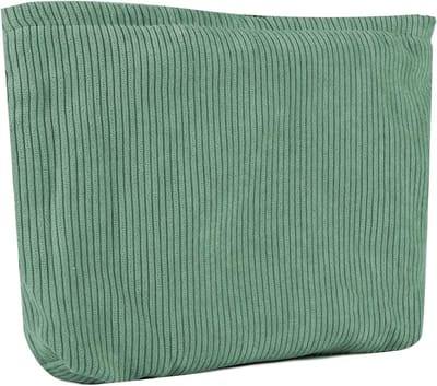 Stijlvolle Corduroy Make-uptas met Smile-print voor Vrouwen en Meisjes - Perfect voor Reizen