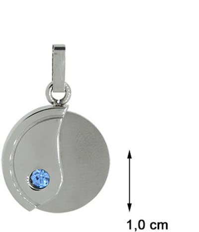 Blinx Jewels Stalen Hanger Rondje Blauwe Zirkonia