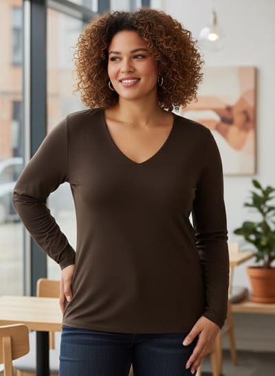 YEST CURVE Guinevra Tops - Warm Taupe - maat 0(46)
