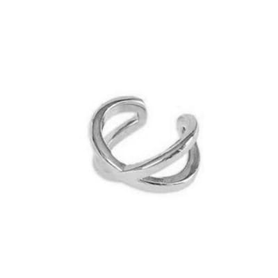 Jobo By JET - Ear Cuff in X - Zilverkleurig - Piercing zonder gaatje - 1 stuk - Vrouwen - Dames