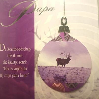 Luxe Kerst Nieuwjaar Wenskaart Papa - Kersthanger met Koord - Speciale Tekst Kaart - Fijne Feestdagen - 138529 - Kerstmis - Christmas - Weihnachten - Noel - Vierhoek 16x16cm - Met Envelop - Art of Cards - 1 Stuks