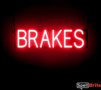 BRAKES - Lichtreclame Neon LED bord verlicht | SpellBrite | 61 x 16 cm | 6 Dimstanden - 8 Lichtanimaties | Reclamebord neon verlichting