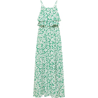 Faina Maxi-jurk met bloemenprint Dames Groen Wit