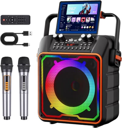 Draagbare Karaoke Set met 2 Microfoons en Bluetooth Speaker
