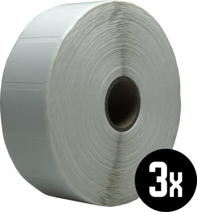 DULA Zebra kompatible Etiketten, 31 mm x 22 mm, Weiß, Permanent, Kern 25 mm, 3 Rollen, 2780 Etiketten pro Rolle