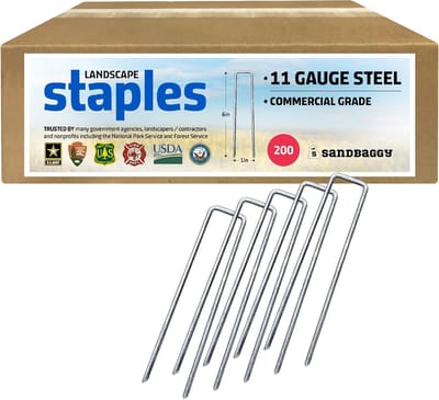 Landschap Nietjes - Tuinpennen Bodem - Vastzetten Bodembedekkers - Versterkt Staal - 200 Stuks 6 Inch - Zilver