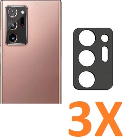 Camera Lens Glass Protector Gehard Glas beschermer - Zwart - 3X - Geschikt voor: Samsung Note 20 Ultra