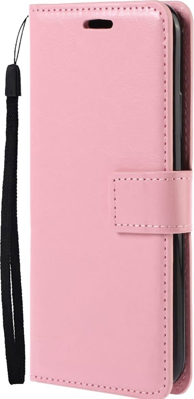 Hoes - Met Pasjeshouder - Geschikt voor Samsung Galaxy M22 - Luxe Bookcase Portemonee - Flip Case - Kunstleer Book Case - Flipcase - Book Cover - Walletcase - PortemonneeHoes - Lichtroze