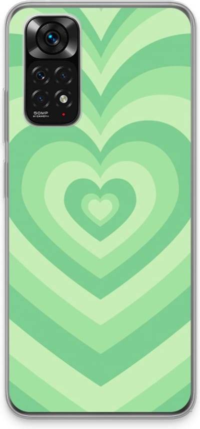 Case Company® - Hoesje geschikt voor Xiaomi Redmi Note 11S hoesje - Hart Groen - Soft Cover Telefoonhoesje - Bescherming aan alle Kanten en Schermrand