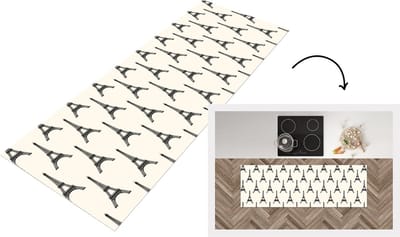Keukenloper - Loper keuken - Eiffeltoren - Parijs - Patronen - 150x50 cm - Keukenloper vinyl