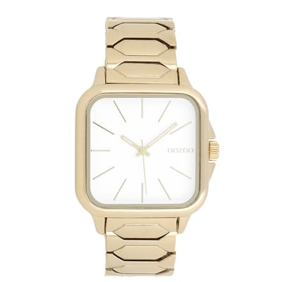OOZOO Timepieces - Goudkleurige horloge met roestvrijstalen armband - C11605