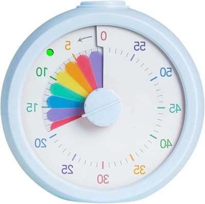 Visuele Timer - Kinder Timer - Studie Hulp - Regenboog Weergave - 48 x 103 cm - Blauw