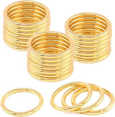 Multifunctionele 60-delige metalen O-ringen voor portemonnees, stevige handtas hardware en DIY accessoires, 32mm goudkleurig