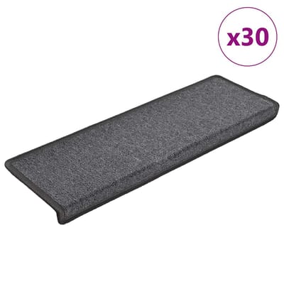 vidaXL - Trapmatten - 30 - st - 65x21x4 - cm - Donkergrijs - Rechthoekige - Rand