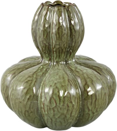 PTMD Fardau Green Glazed Ceramic Pumpkin Shaped Vase XL