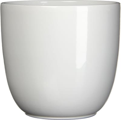 Mica Decorations Bloempot/plantenpot - wit - keramiek - D22 cm x H20