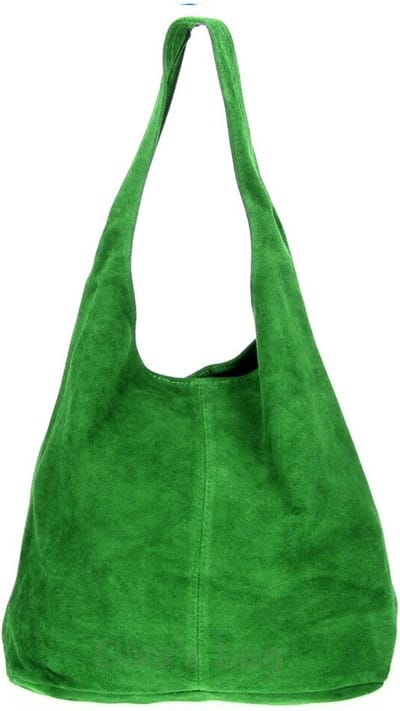 Groene Suède Schoudertas Lili - Handtassen - Shoppers - Ruime Suède dames tassen - Groen
