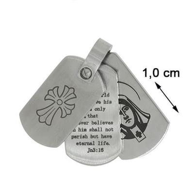 Blinx Jewels Stalen Hanger Plaatjes Kruis Maria Johannes