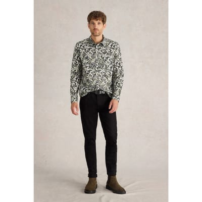 White Stuff Hawthorn Bird Printed Shirt Black Multi Size: M | Casual Shirts Outlet | Heren | Zwart