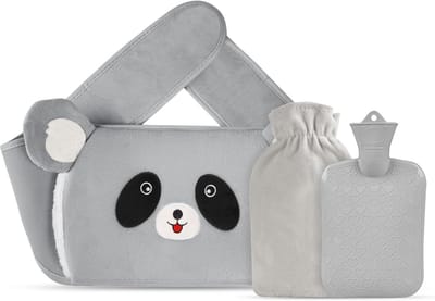 SnelShoppen - Warmwaterkruikriem 1 Liter met Zachte Taillehoes - Warmwaterkruik voor Nek, Schouder, Rug en Benen - Pijnverlichting en Warmte - Grijs F