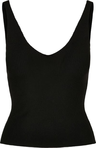 Urban Classics - Rib Knit Mouwloze top - M - Zwart