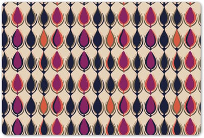 Placemats 45x30 cm - Placemat kunststof - 1 stuk - Vintage - Retro - Kleurrijk - Borden onderleggers - Decoratie voor op tafel - Keuken tafeldecoratie accessoires - Vinyl onderlegger - Tafelversiering