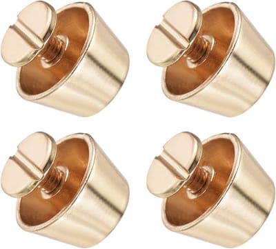 Retro Bouten met Platte Kop (12 x 7 mm) - 4 Stuks, Ideaal voor Leren Ambachten, Tassen en Accessoires in Goud
