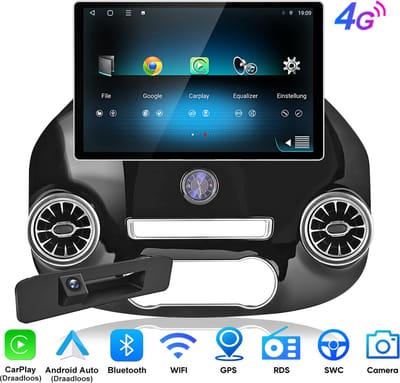 JUNSUN Android 15 Draadloos CarPlay Android Auto Autoradio Geschikt voor Mercedes Benz Vito W447 2014-23 - 6GB+128GB - 4G-LTE - Achteruitrijcamera - GPS-navigatiesysteem - 13,1 Inch 2K TouchScreen - Bluetooth - Octa-Core - DSP -FM