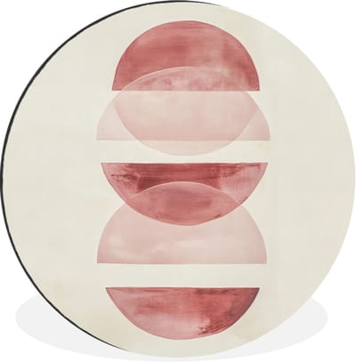WallCircle - Wandcirkel - Muurcirkel - Minimalistisch - Cirkels - Roze - Aluminium - Dibond - 30x30 cm - Binnen en Buiten
