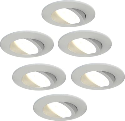 Ledvion - 6X LED Inbouwspot - Wit - Dimbaar - 5W - IP65 - CCT - COB - Ø75mm