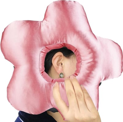 Zachte Roze Donut Kussen voor Zijslapers - Verlichting van Oorpijn en Comfortabel Slapen